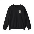 A black crewneck sweatshirt featuring the white text Drip With Sarcasm on the left chest.
