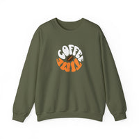Brevity Brew Retro Coffee Time Sweatshirt – Vintage 70s Brown Unisex Crewneck