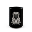 Personalized Anatolian Shepherd black ceramic coffee mug with custom dog name