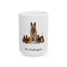 Personalized Belgian Shepherd Laekenois dog Halloween mug, 11oz white ceramic, with custom pet name on front