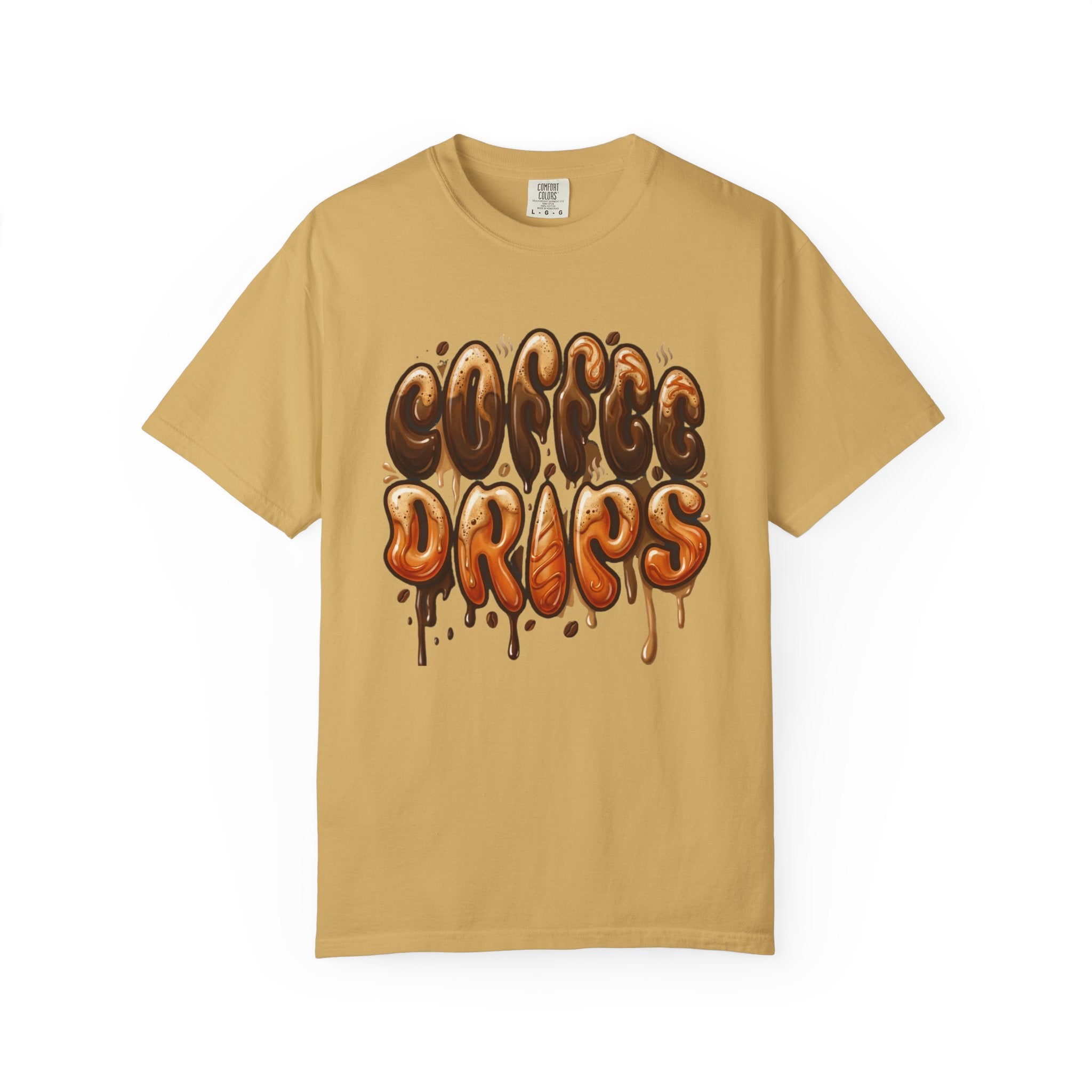 Coffee Drips Retro T-Shirt | Comfort Colors Garment Dyed Graphic Tee