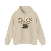 Brew Good Vibes Hoodie | Vintage Cafe Style Pullover | Cozy Coffee Aesthetic Sweatshirt | Retro Barista Gift