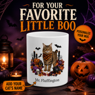 White American Bobtail cat Halloween mug with custom pet name and spooky fall artwork — image 1