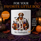White American Foxhound dog Halloween mug with custom pet name and spooky fall artwork — image 1