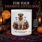 Personalized Anatolian Shepherd Halloween mug with custom dog name and pumpkin display