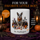 Personalized Australian Cattle Dog Halloween Mug promotional hero showing personalized dog mug