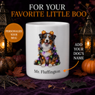 Personalized Australian Shepherd Halloween Mug – Custom Dog Name Gift promotional hero showing personalized dog mug