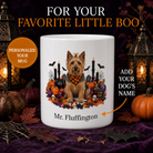 Personalized Australian Terrier Halloween Mug – Custom Dog Name Gift promotional hero showing personalized dog mug