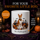Personalized Basenji Halloween Mug – Custom Dog Name Gift promotional hero showing personalized dog mug