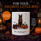 White Beauceron dog Halloween mug with custom pet name and spooky fall artwork — image 1