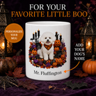 Personalized Bichon Frise Halloween Mug – Custom Dog Name Gift – premium Halloween dog mug hero image