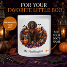 Personalized Boykin Spaniel Halloween mug with custom dog name and spooky fall design
