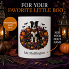 Personalized Border Collie Halloween Mug – Custom Dog Name Gift – front view with no handle