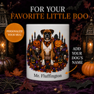 Personalized Boxer Halloween Mug – Custom Dog Name Gift – front view with no handle