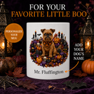 Personalized Brussels Griffon Halloween Mug – Custom Dog Name Gift – front view with no handle