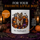 Personalized Cairn Terrier Halloween Mug – Custom Dog Name Gift – front view with no handle