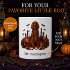 Personalized Irish Setter Halloween Mug – Custom Dog Name Gift – front view with no handle