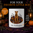 Personalized Irish Terrier Halloween Mug – Custom Dog Name Gift – front view with no handle