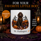 Personalized Irish Water Spaniel Halloween Mug – Custom Dog Name Gift – front view with no handle