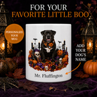 Personalized Labrador Bulldog Halloween Mug – Custom Dog Name Gift – front view with no handle