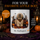 Personalized Lhasa Apso Halloween Mug – Custom Dog Name Gift – front view with no handle