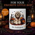 Personalized Lowchen Halloween Mug – Custom Dog Name Gift – front view with no handle
