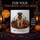 Personalized Mastiff Halloween Mug – Custom Dog Name Gift – front view with no handle