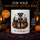 Personalized Miniature Schnauzer Halloween Mug – Custom Dog Name Gift – front view with no handle