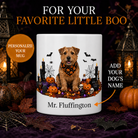 Personalized Norfolk Terrier Halloween Mug – Custom Dog Name Gift – front view with no handle