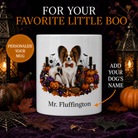Personalized Papillon Halloween Mug – Custom Dog Name Gift – front view with no handle