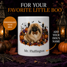 Personalized Pekingese Halloween Mug – Custom Dog Name Gift – front view with no handle