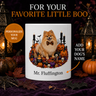 Personalized Pomeranian Halloween Mug – Custom Dog Name Gift – front view with no handle