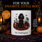 Personalized Poodle Halloween Mug – Custom Dog Name Gift – front view with no handle