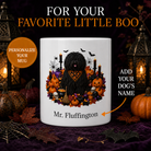 Personalized Puli Halloween Mug – Custom Dog Name Gift – front view with no handle