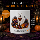 Personalized Samoyed Halloween Mug – Custom Dog Name Gift – front view with no handle