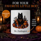 Personalized Schipperke Halloween Mug – Custom Dog Name Gift – front view with no handle
