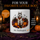 Personalized Siberian Husky Halloween Mug – Custom Dog Name Gift – front view with no handle