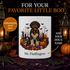 Personalized Spanish Water Halloween Mug – Custom Dog Name Gift – front view with no handle