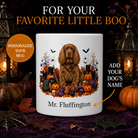 Personalized Sussex Spaniel Halloween Mug – Custom Dog Name Gift – front view with no handle