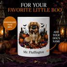 Personalized Tibetan Spaniel Halloween Mug – Custom Dog Name Gift – front view with no handle