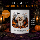 Personalized Toy Poodle Halloween Mug – Custom Dog Name Gift – front view with no handle