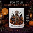 Personalized Weimaraner Halloween Mug – Custom Dog Name Gift – front view with no handle